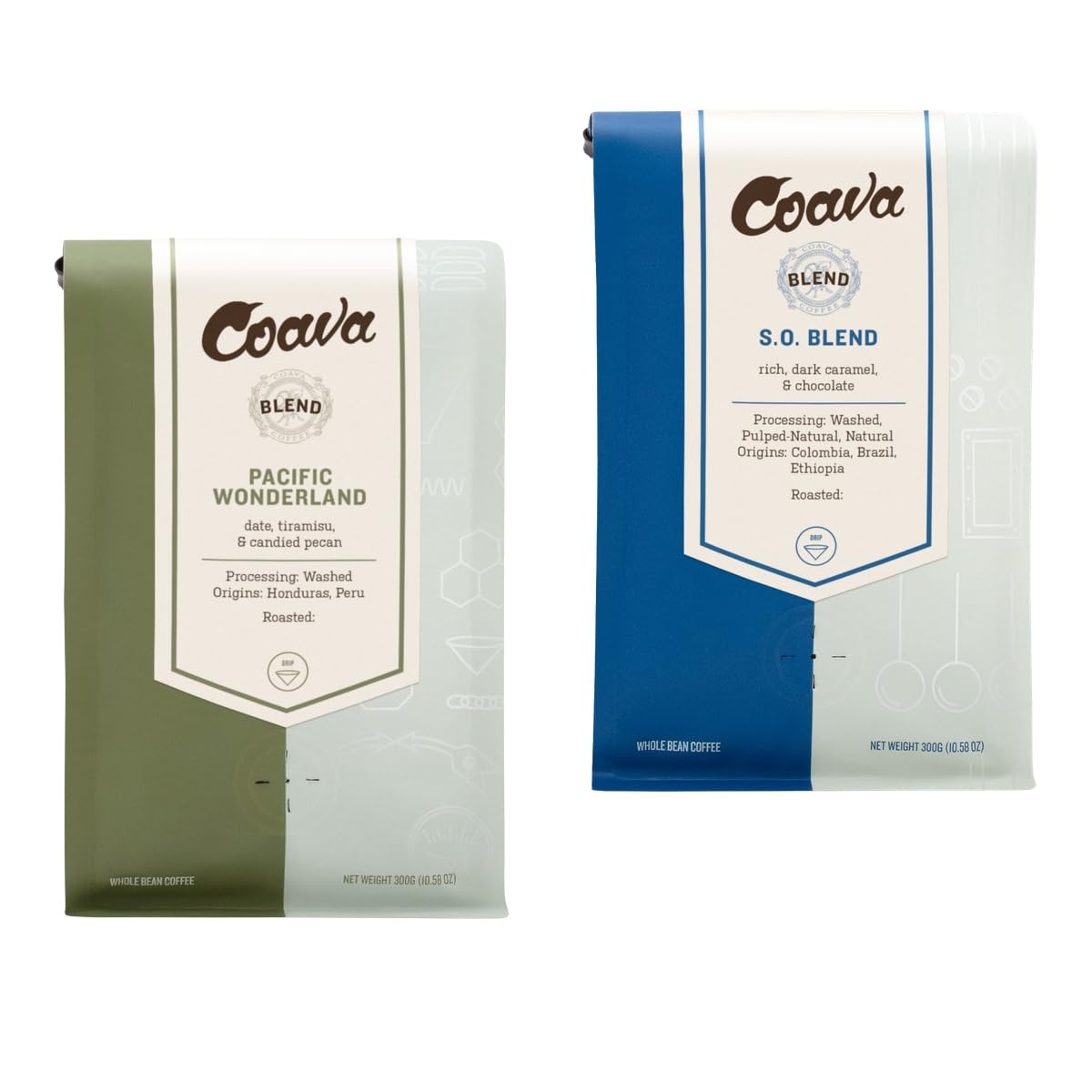 Bean Box Portland Coffee Sampler, 2-Pack - Roasted by Coava Roasters, Gourmet Arabica Coffee, Variety Pack - Freshly Ground