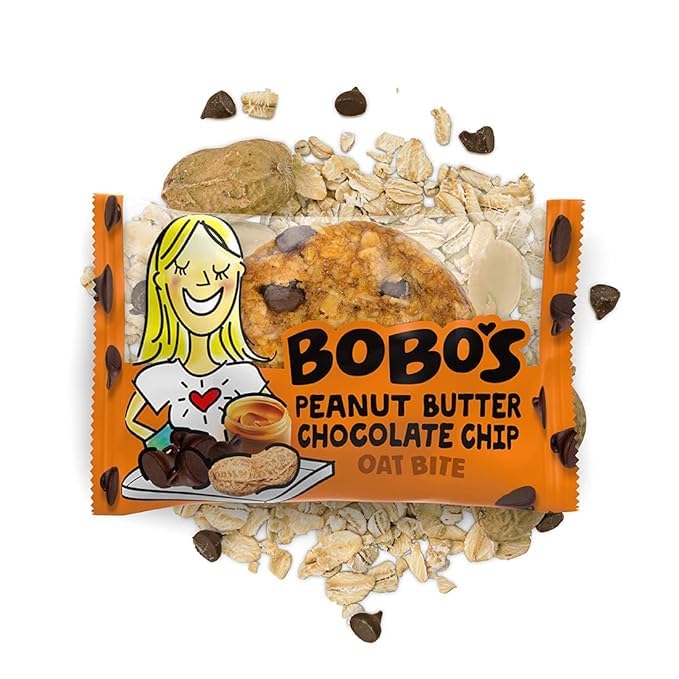 Bobo's Oat Bites, Peanut Butter Chocolate Chip, 1.3 oz Bites (30 Pack Box), Gluten Free Whole Grain Snack, Vegan On-The-Go