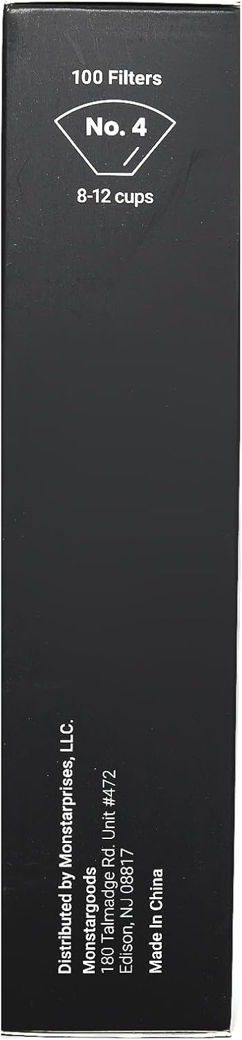 #4 Cone Coffee Filters – Unbleached Natural Paper Filters for 8–12 Cup Drip Machines & Pour Overs – Fits most coffee makers- 100 Count