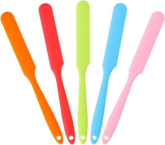 Silicone Spatula Set Heat Resistant Cake Cream Butter Spatulas Mixing Batter Scraper Non-Stick Flexible Baking Cooking Tool BPA-Free Multicolor Set of 5