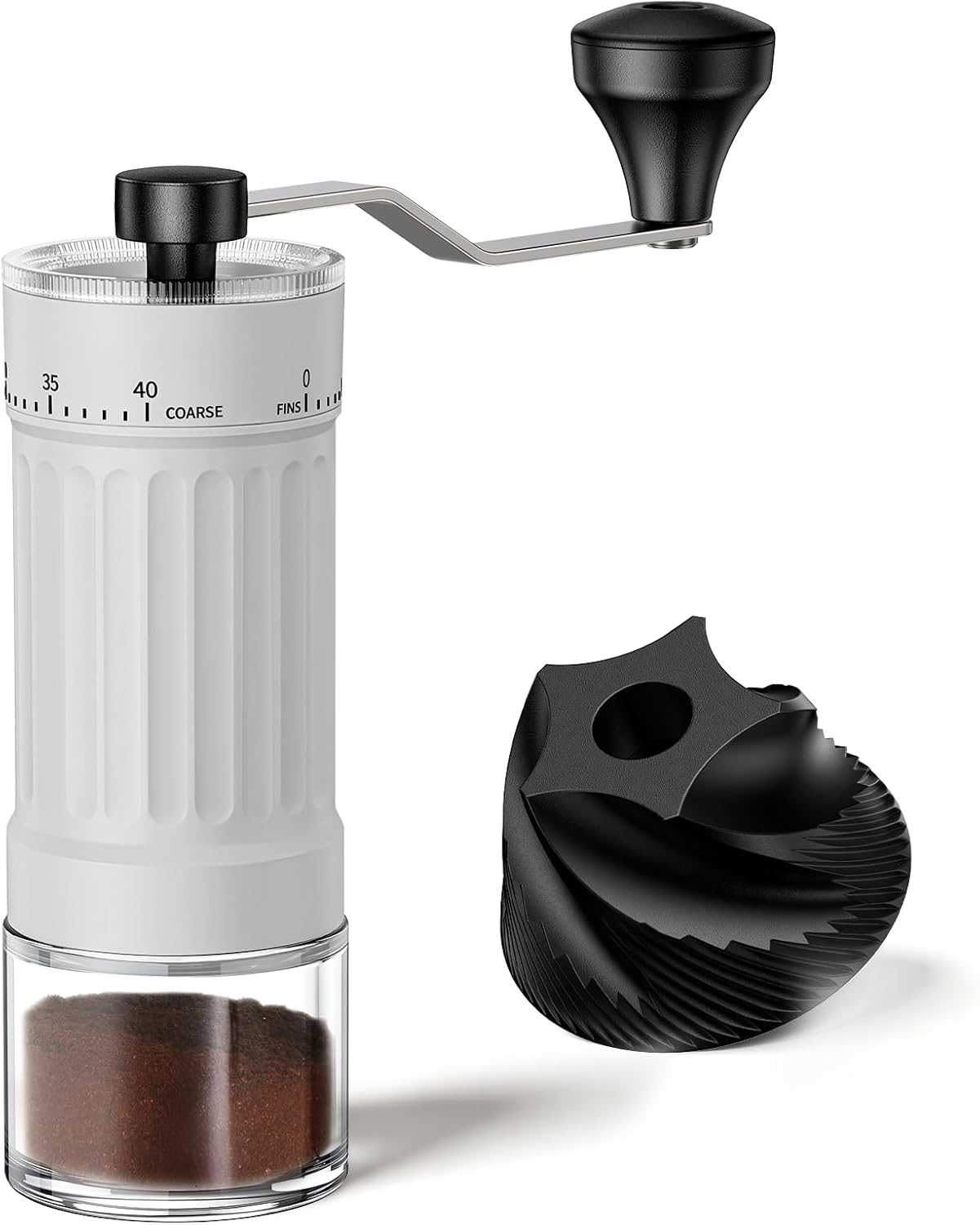 Mini Manual Coffee Grinder – 40 Adjustable Settings, Portable Hand Crank Mill with 30g Capacity, Conical Burr for Espresso, Pour Over, French Press | Perfect for Travel, Camping & Office