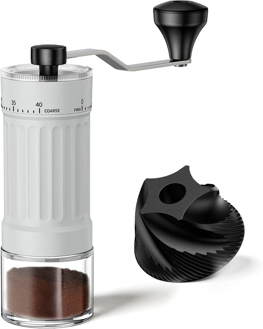 Mini Manual Coffee Grinder – 40 Adjustable Settings, Portable Hand Crank Mill with 30g Capacity, Conical Burr for Espresso, Pour Over, French Press | Perfect for Travel, Camping & Office