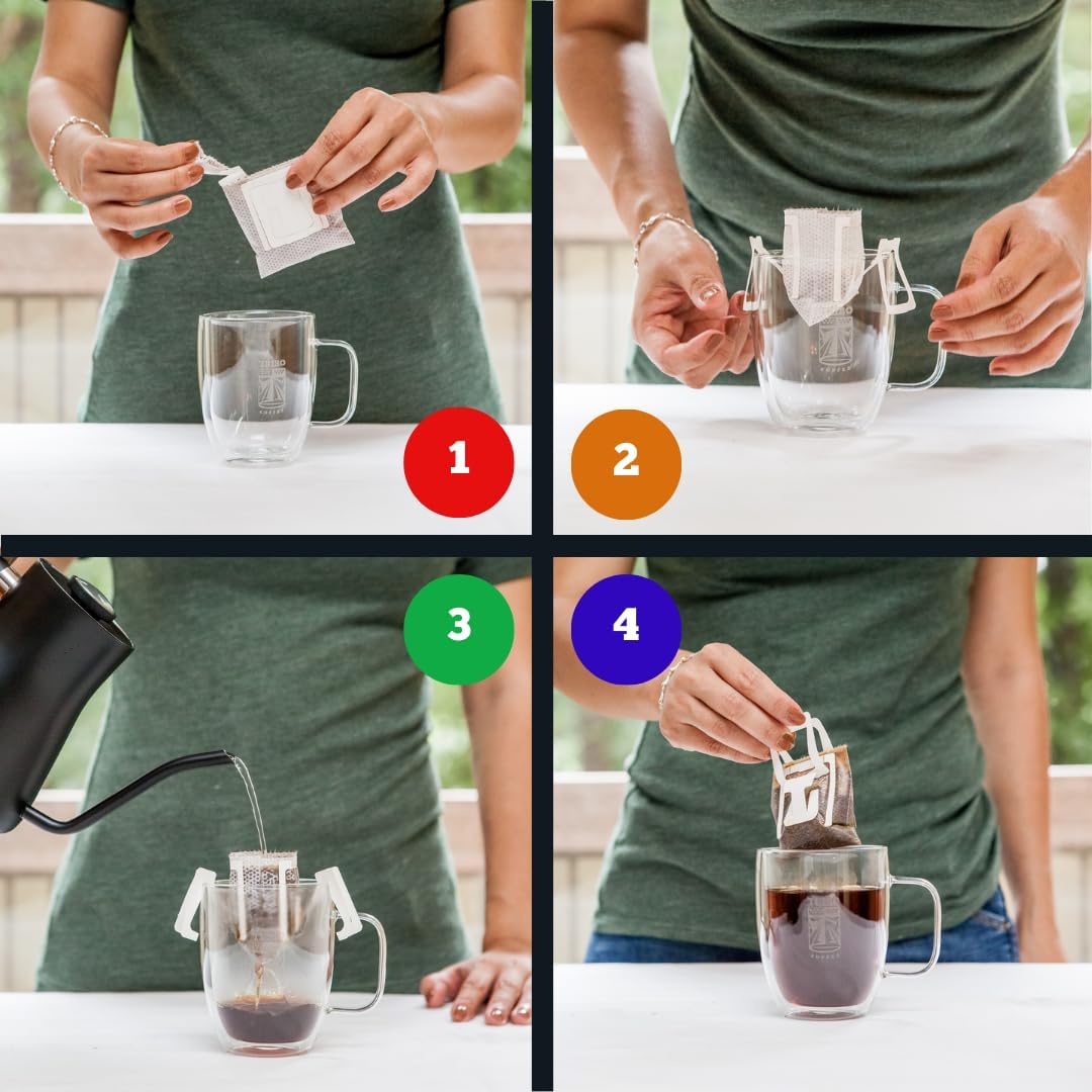 Tribo Coffee Single-Serve Portable Pour Over Drip Coffee - Privateer's Reserve Variety - 5 Servings (Light - Medium Roast)
