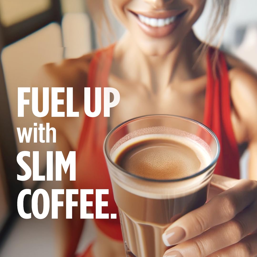 VitaCup Slim Instant Coffee Packets, with Garcinia, Fiber, B Vitamins, Skinny Coffee, Bold & Smooth, Medium Dark Roast, 100% Arabica Coffee in Single Serve Sticks, 48 Ct