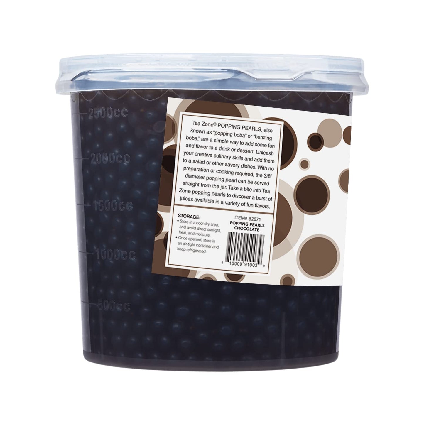 Tea Zone [7 Pounds] Chocolate Popping Pearls for Boba Tea Beverages, Sweets, Ice Cream Topping | B2071