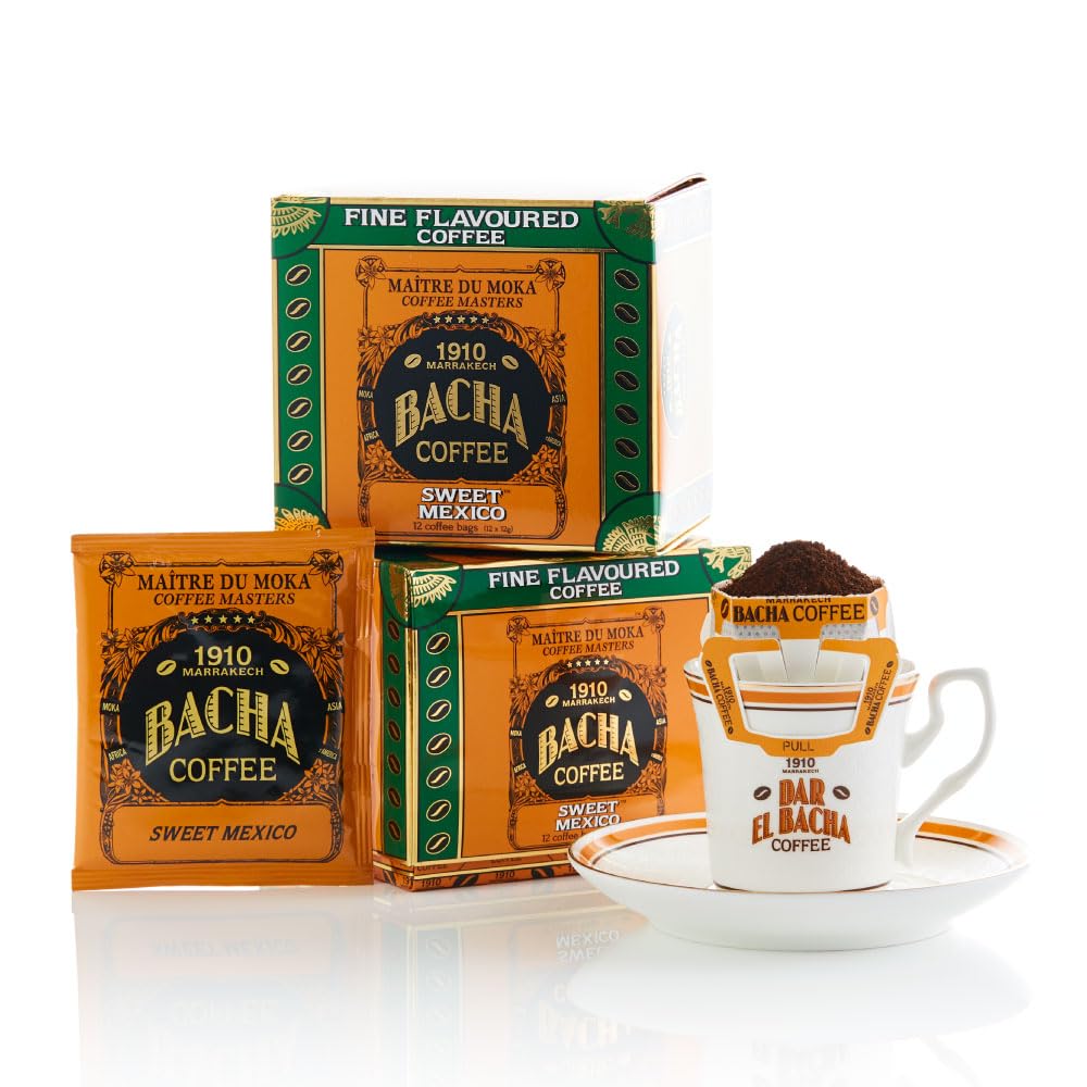 Bacha Coffee | Sweet Mexico Fine Flavoured, Medium Roast, 100% Arabica Specialty Coffee, 12 Coffee Drip Bags, Gift Box