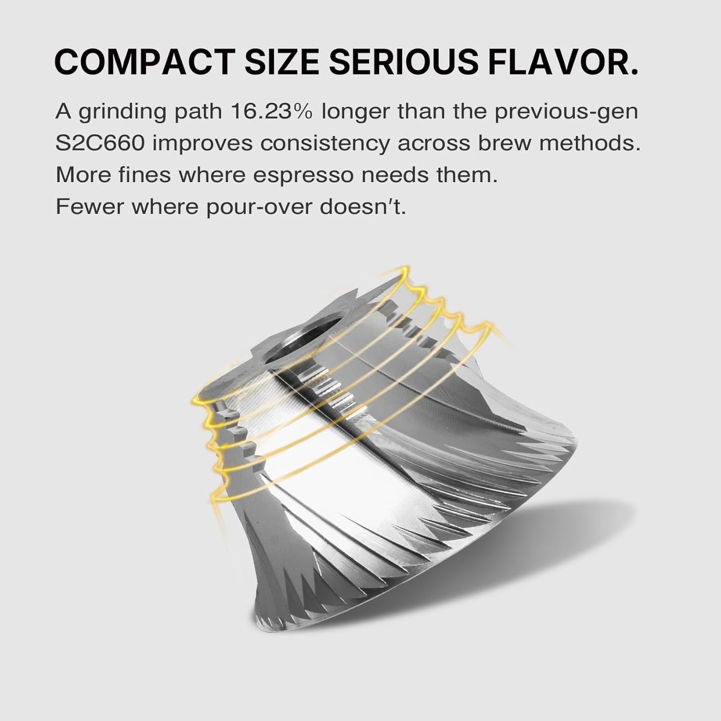 TIMEMORE C5 Pro Manual Coffee Grinder with S2C-042-III Conical Burr, 0.031mm Precision Adjustment, All-Metal Portable Hand Coffee Mill for Espresso/French Press/Pour Over - Black