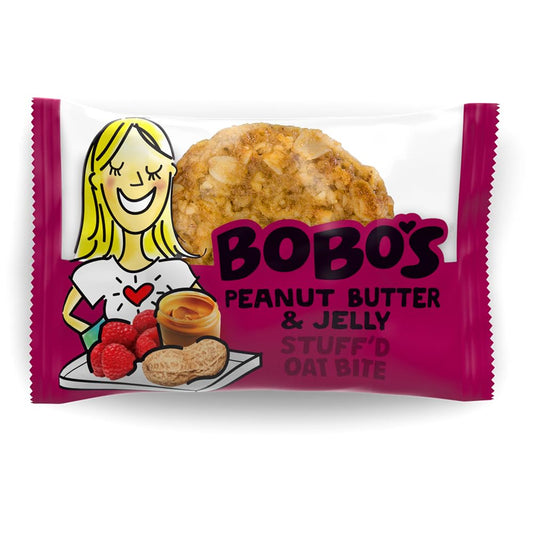 Bobo's Oat Stuff'd Bites, Peanut Butter & Jelly, 1.3 oz Bites (30 Pack Box), Gluten Free Whole Grain Snack, Vegan On-The-Go