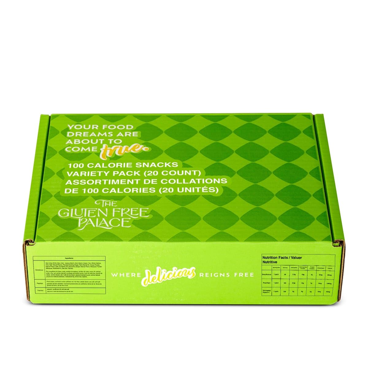 Gluten Free Palace 100 Calorie Snacks Variety Pack – Healthy Snack Care Package - Low Calorie, Vegan, Protein Bars & Nuts (20 Count)