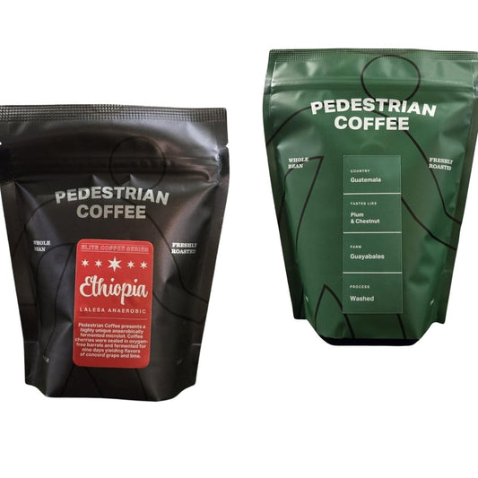 Bean Box Chicago Coffee Sampler, 2-Pack - Roasted by Pedestrian, Gourmet Arabica Coffee, Variety Pack - Freshly Ground