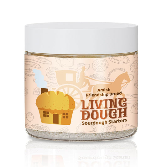 Living Dough - 55 Year Old Amish Friendship Sourdough Starter Culture - Sweet and Organic Sourdough Starter for Baking - For Artisanal Bread, Pizza Dough, Waffles & More