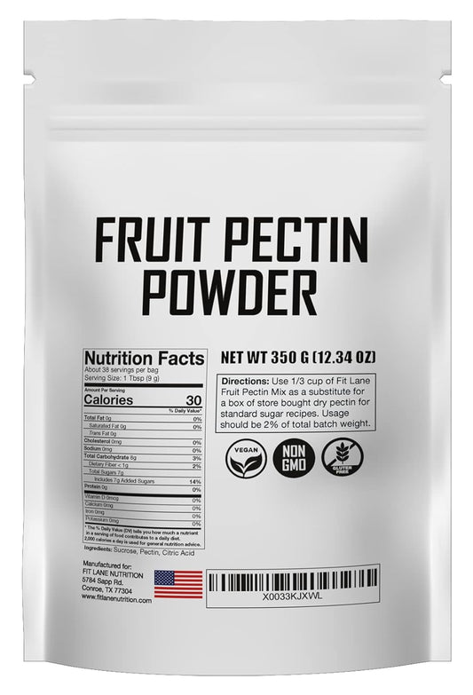 Fruit Pectin Powder for Jams and Jellies - Natural, Vegan and NON-GMO. Premium Bulk ingredient - 350 Grams (12.35 oz) Value Size Bag