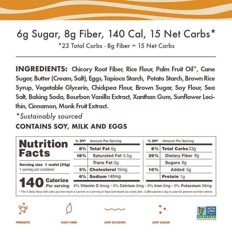 Rip Van Wafels Gluten-Free Stroopwafel - Dutch Caramel & Vanilla Stroopwafels Healthy Snacks Non-GMO Low Sugar (6g) Calorie, 12 Count