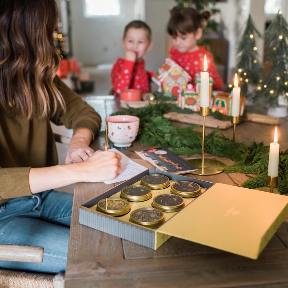 VAHDAM, GLOW - Assorted Christmas Tea Gift Sets (6 Loose Leaf Tea) Tin Caddy Presentation Box | Gluten Free, Non GMO | Holiday Gifts for Everyone