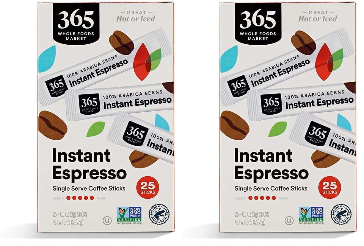 365 By Whole Foods Market,Espresso Single Serve Instant Coffee, 2.65 Ounce (Pack of 2)