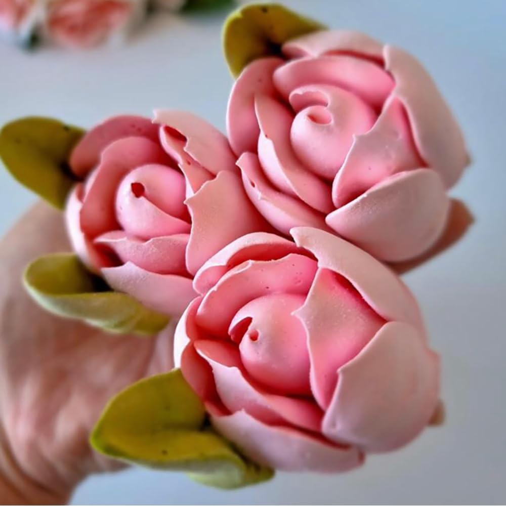 10 Pieces Extra Large Stainless Steel Seamless Russian Flower Piping Tips Kit for Marshmallow Bouquet,Cake Decorating Floral Icing Nozzles Set, 10 Icing Nozzles with 1 Clean Brush,1 Pastry Bag(XXL,A)