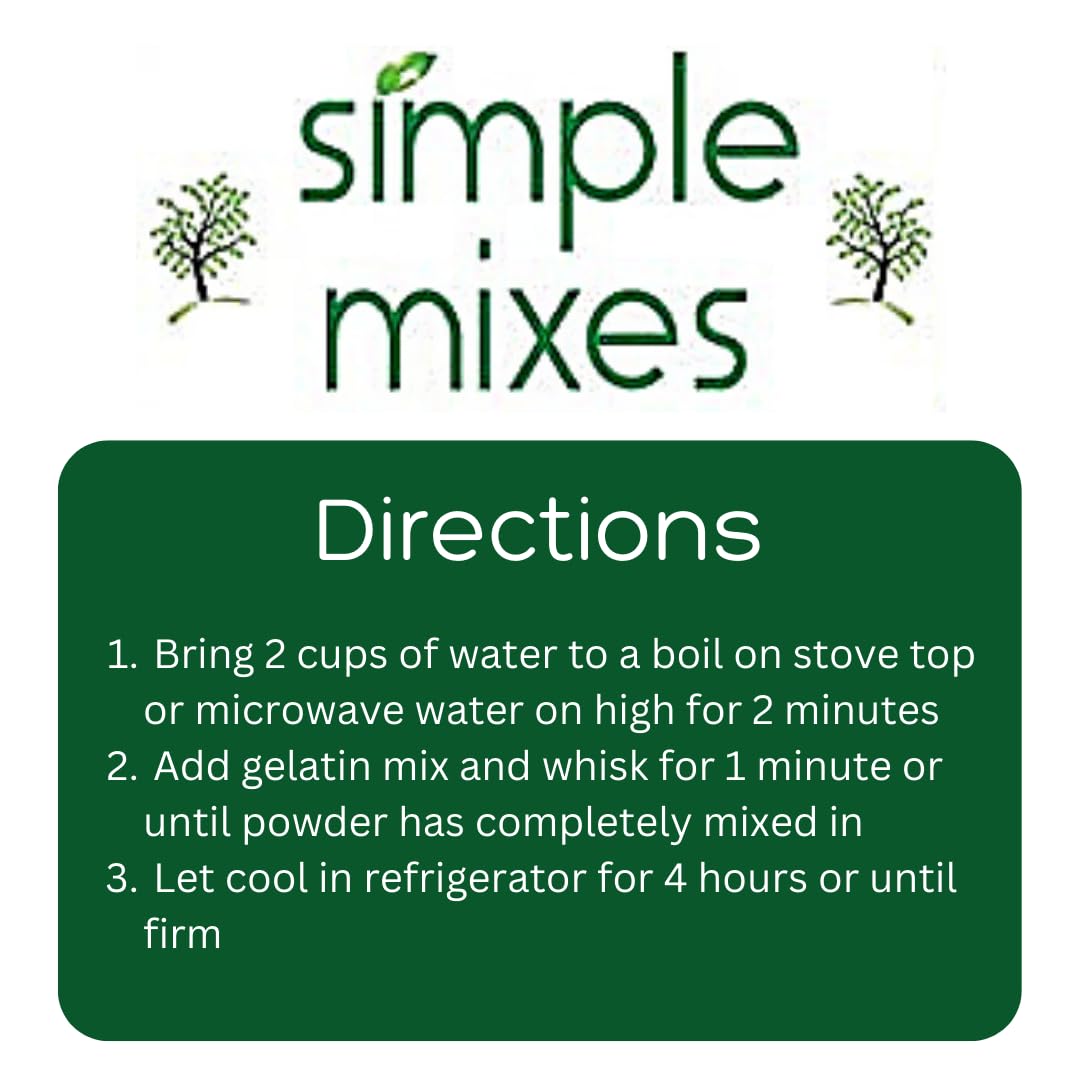 Simple Mixes Natural Gelatin Dessert, Lime, Healthy Snack, Dye-Free, No Gluten or Fat, Kosher, 3 Pack