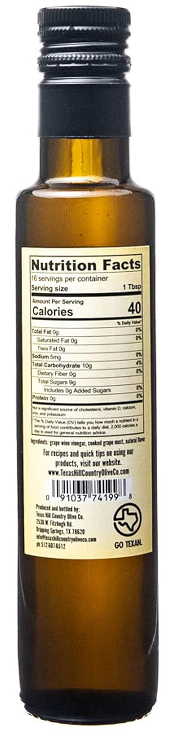 White Lemon Balsamic Vinegar - Gourmet Barrel Aged Infused Balsamic Vinegar - Great for Dressing Dipping Glazing - No Artificial Flavors or Added Sugar - Made in Texas (8.5 oz, 2 Pack)