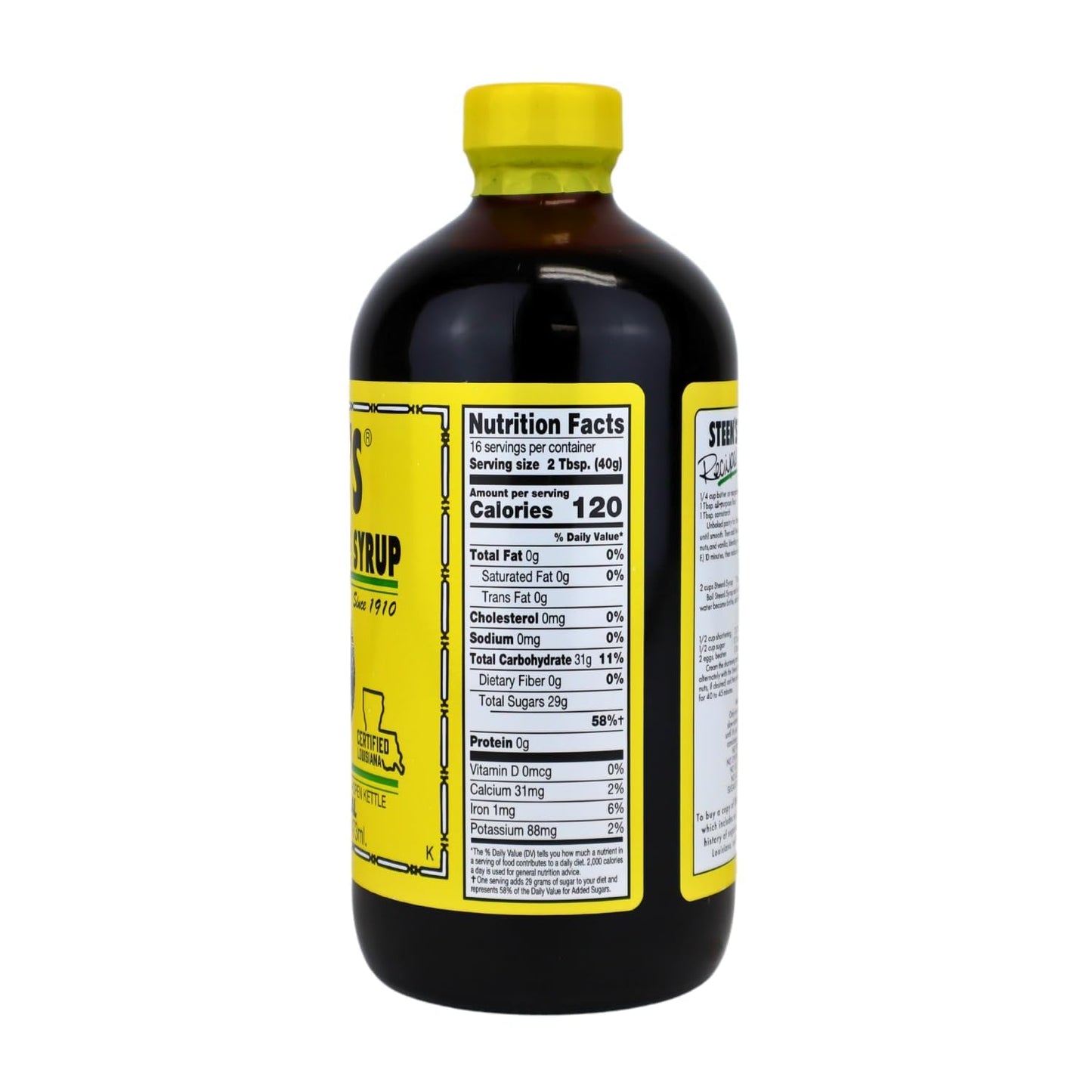 100% Pure Cane Syrup 16fl. Oz - No Additives - No Preservatives - Pure & Natural - Open Kettle - Louisiana's Trusted Brand for Over 100 Years - By Steen's (16 Fl Oz (Pack of 1))