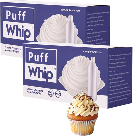 Whipped Cream Chargers - 8g Whip Cream Charger Cylinder Food Grade Original Flavor With Long Shelf Life, Premium Leak Proof Steel, Perfect for Desserts, Cake, Beverages and Gourmet Dishess