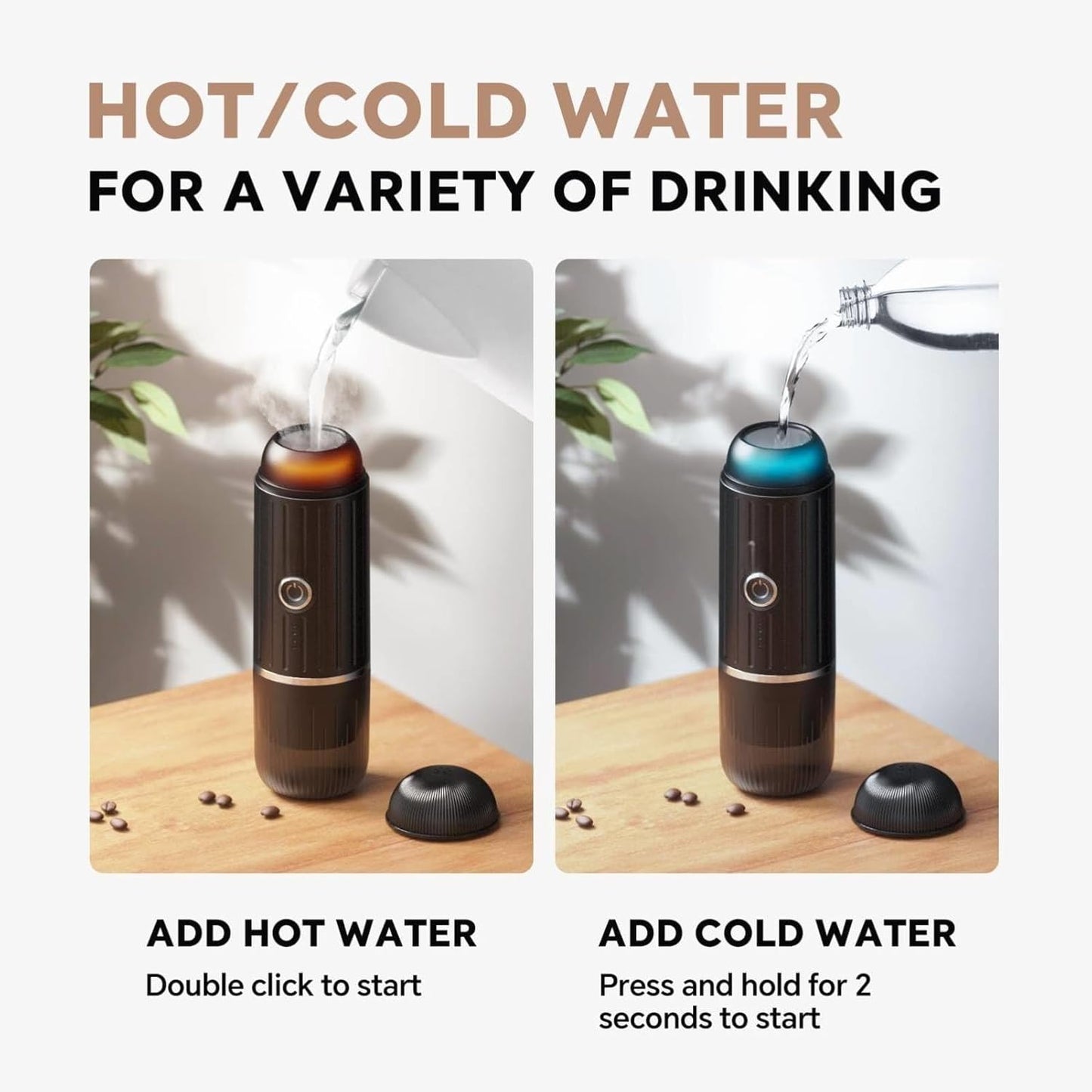 Portable Espresso Machine with 3-4 Min Self-heating, 12V Rechargeable Electric Coffee Machine 19 Bar Compatible with NS Capsules and Ground Coffee (Red)