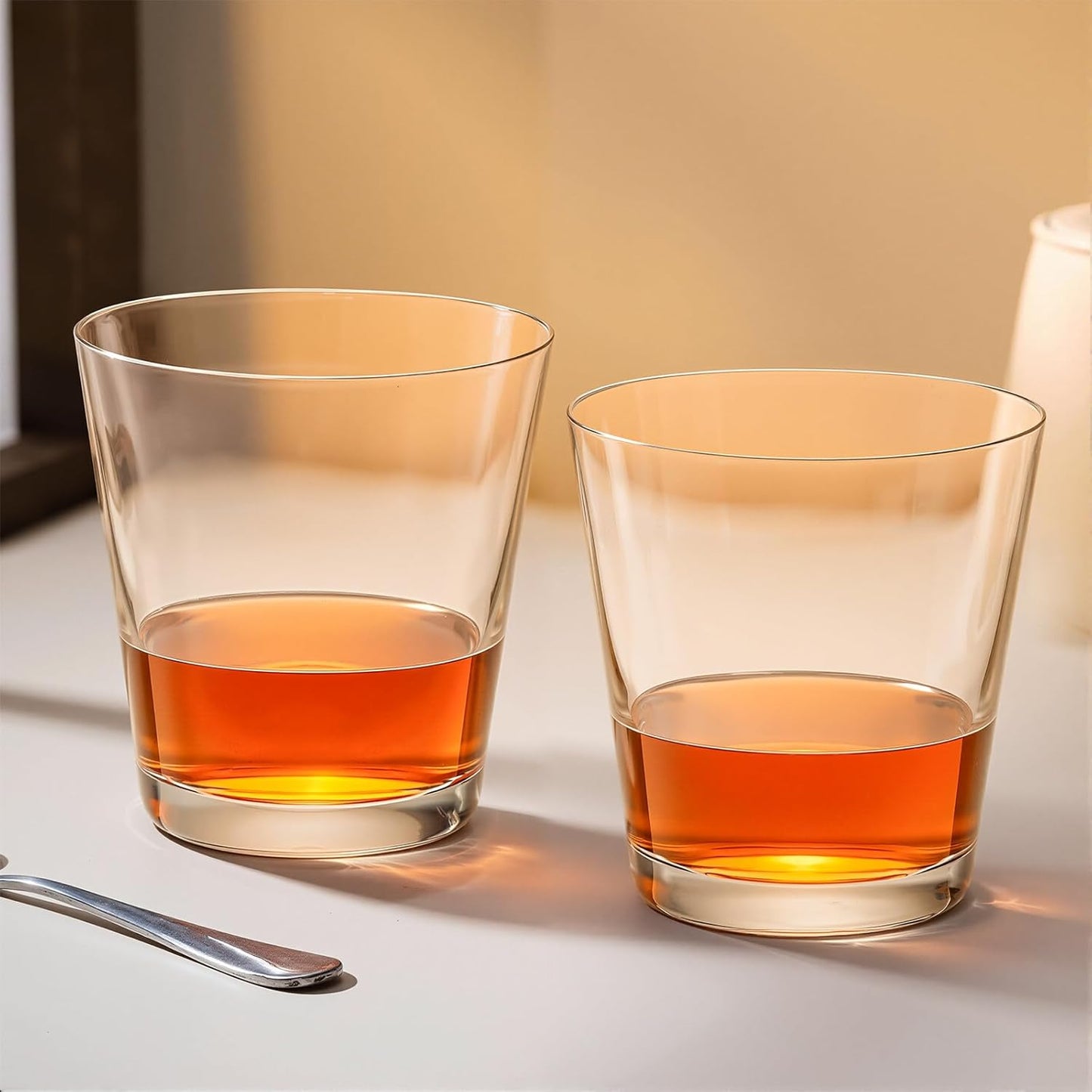 KAMMAK Shot Glasses Set of 2, 330ml/11.1oz Clear Espresso Shot Glass with Heavy Base for Bar Restaurants Home, Small Whiskey Shot Glass for Vodka, Whiskey, Tequila, Spirits & Liquors
