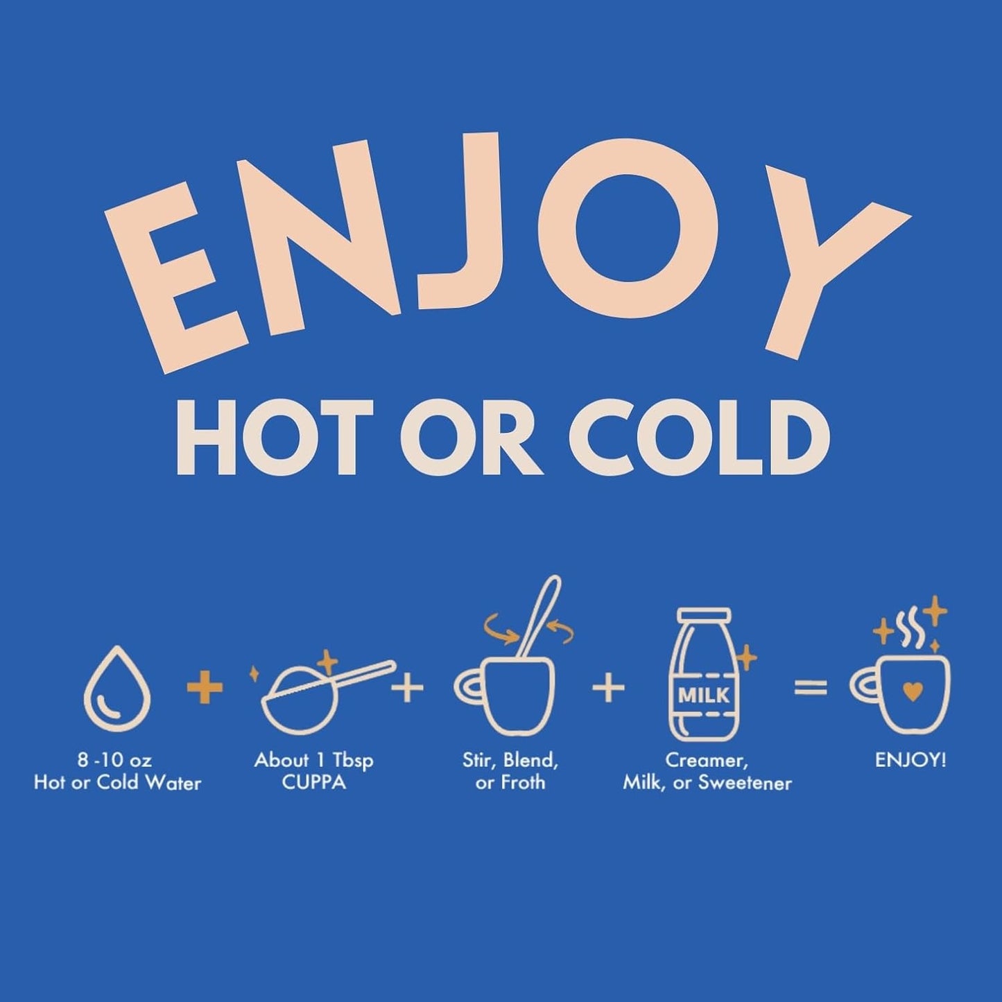 Cuppa French VanillaHealthy Mushroom Instant Coffee with Lion's Mane & Ashwagandha for All Day Energy & Focus - No Crash or Jitters - Nootropics for Brain Health, Gut Health, Immunity, Stress, Memory + Mood - 60 Servings