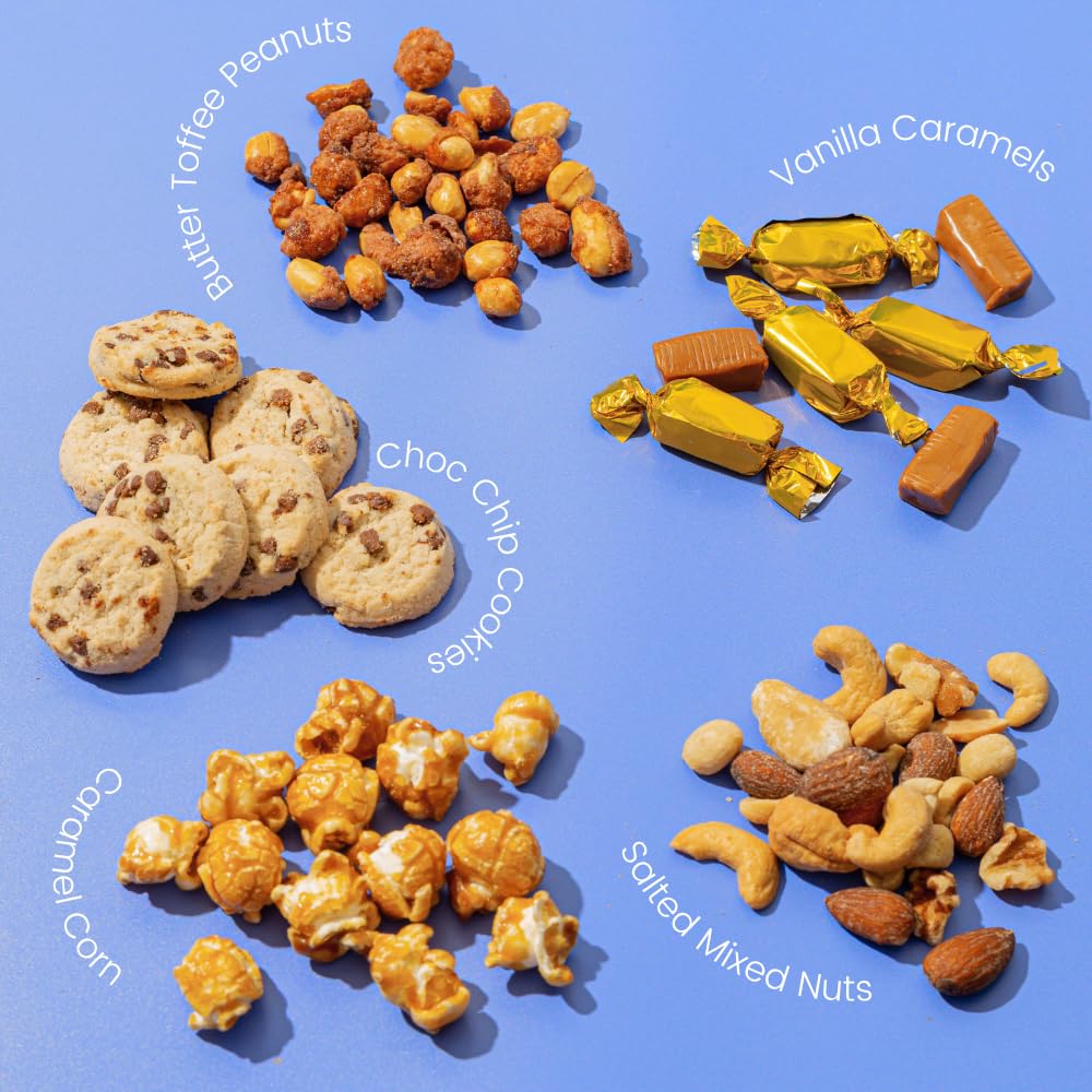 Holiday Snack Assortment Gift Basket- Cookie and Nuts Gift Tin- Gourmet Treat Variety Present in Keepsake Tray– Gift Idea for Men, Women, Him, Her- Bonnie and Pop