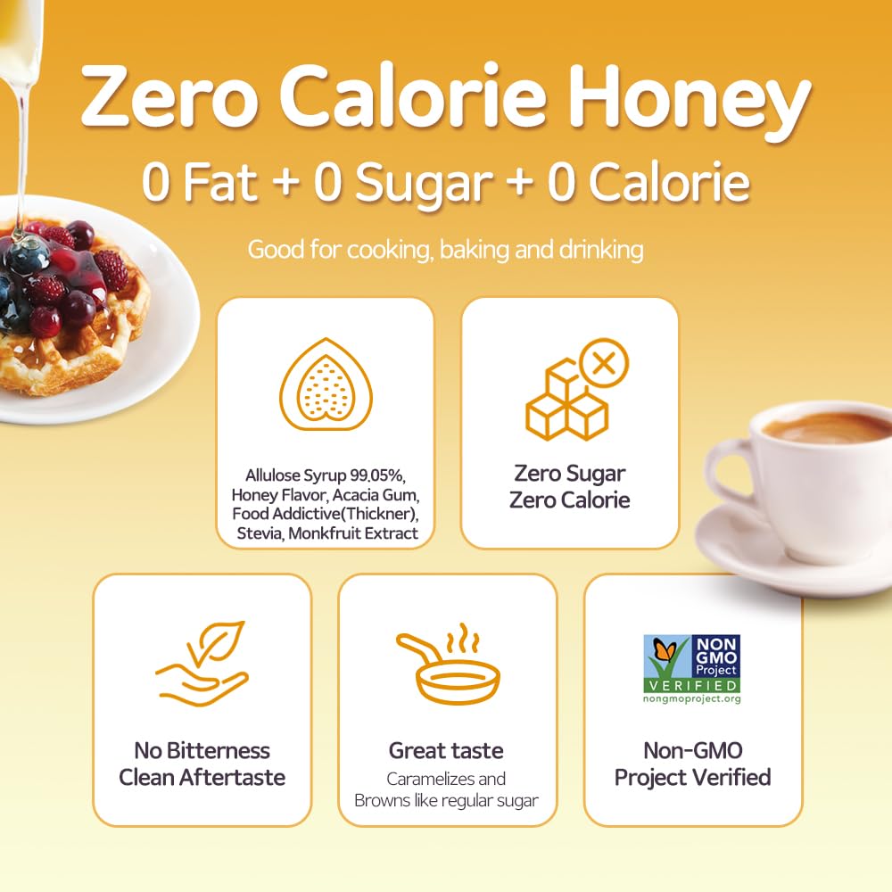 ALTist Allulose Syrup Sweetener – Zero Calorie Liquid Sugar Alternative, Keto, Vegan, Non-GMO, Plant-Based | 1:1 Sugar Replacement, No Net Carbs, Zero Fat, 17.7 fl oz x 2 Bottle - Honey