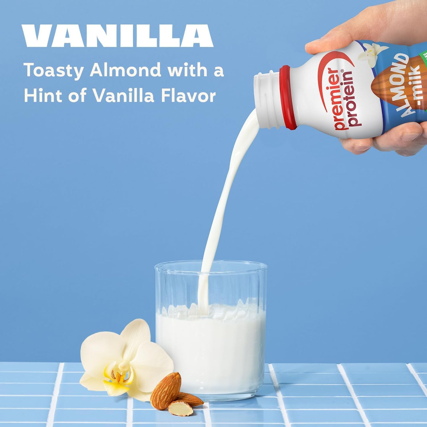 Premier Protein Almondmilk Plant Based Protein Shake, 20g Protein, 5g Sugar, 11.5 Fl oz, Vanilla, 12 Count