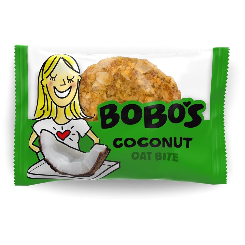 Bobo's Oat Bites, Coconut, 1.3 oz Bites (30 Pack Box), Gluten Free Whole Grain Snack, Vegan On-The-Go