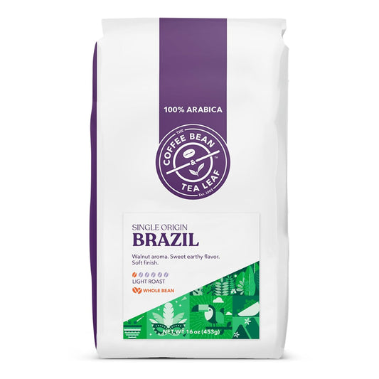 The Coffee Bean & Tea Leaf, Brazil Cerrado, Light Roast Whole Bean Coffee Beans - 1lb bag (16oz)