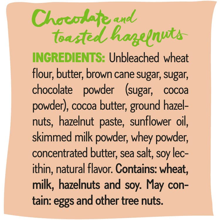 Michel et Augustin Cookies, Individually Wrapped Snacks, 3 Pack, Gourmet Milk Chocolate & Hazelnut Shortbread, 15 French Butter Cookies per bag
