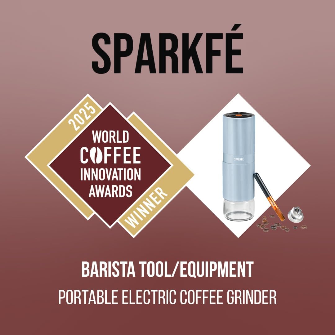 Portable Electric Coffee Grinder, Rechargeable Handheld Grinder with Stainless Steel Conical Burr, Adjustable Grind Settings, for Espresso, Moka, Pour Over, French Press, Cold Brew, Azure