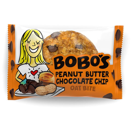 Bobo's Oat Bites, Peanut Butter Chocolate Chip, 1.3 oz Bites (30 Pack Box), Gluten Free Whole Grain Snack, Vegan On-The-Go