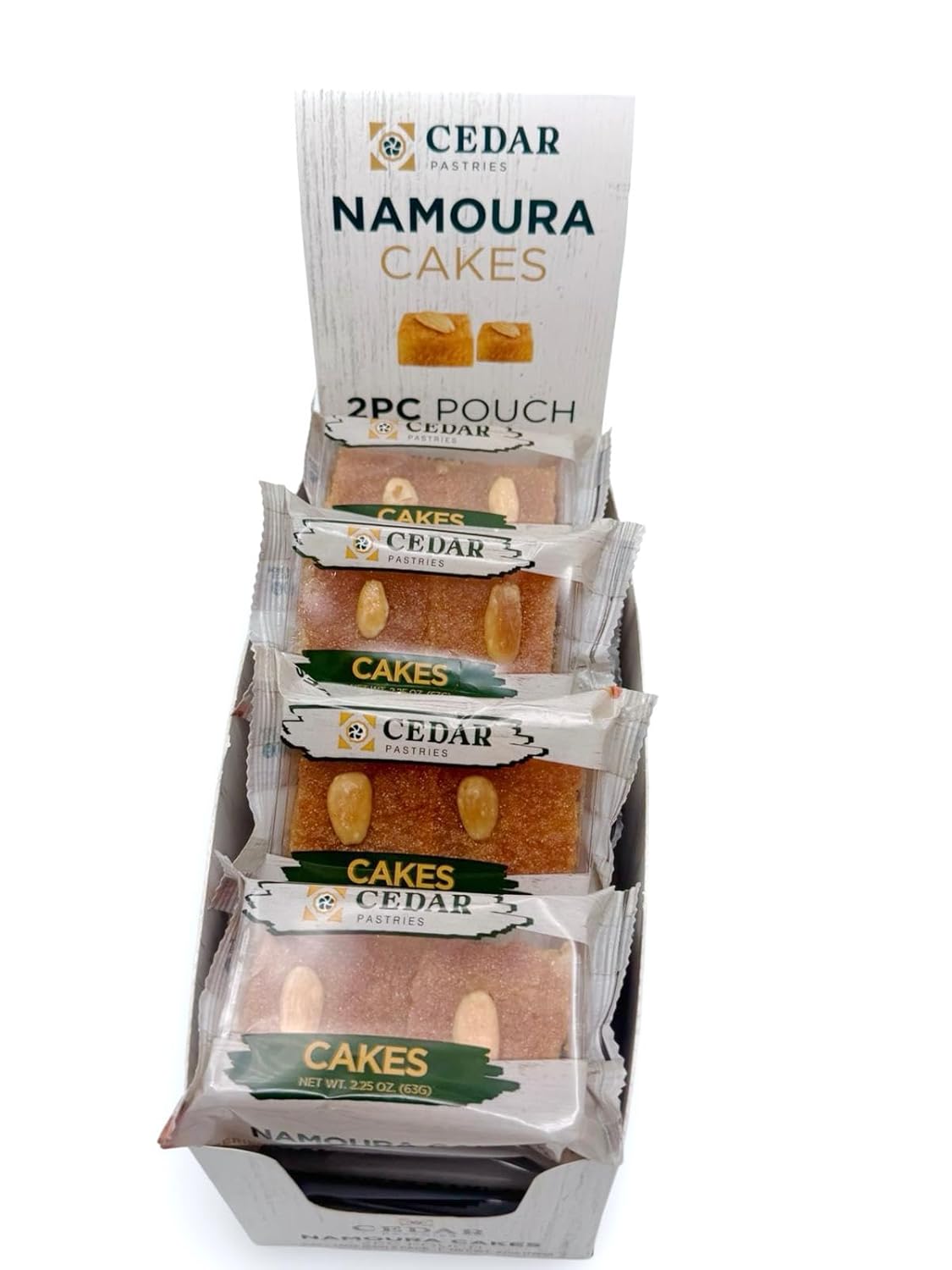 Cedar Pastries 2-Pack On-The-Go Almond Namoura Cakes (Case of 12)