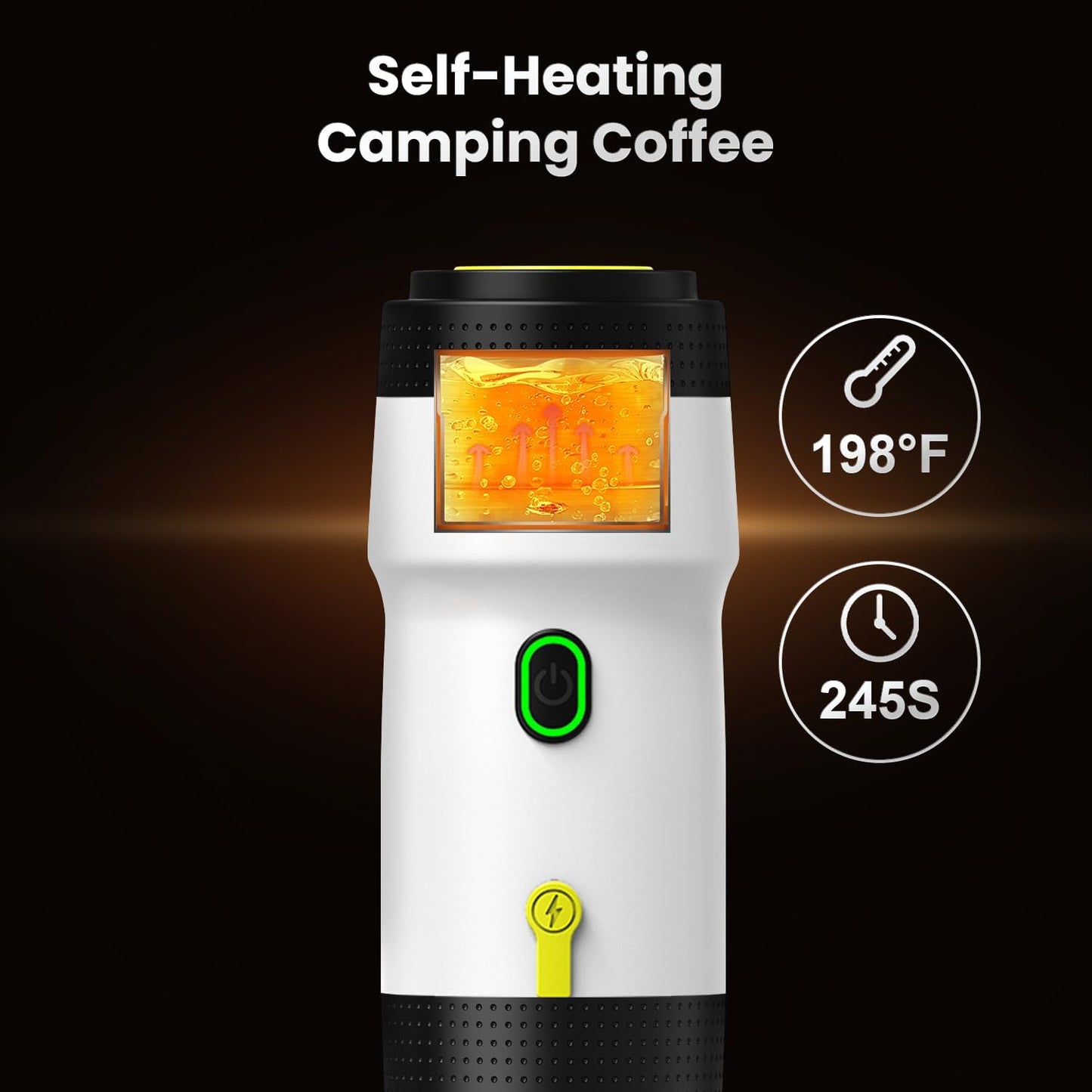 Portable Espresso Machine,Travel Coffee Maker for Camping, Car Coffee Maker Self-Heating with USB-DC,3-in-1 Extraction of 8g Ground Coffee & NS Capsule for Hiking,Office,RV(White)
