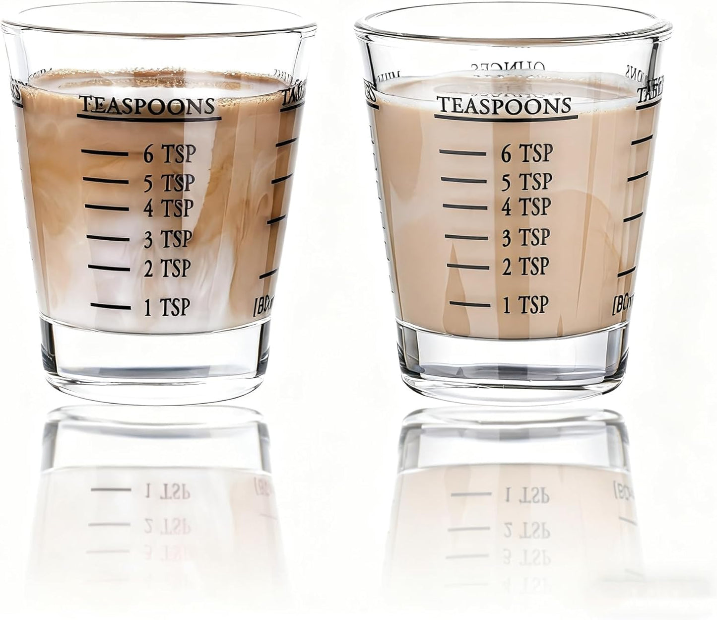 Shot Glasses Measuring cup Liquid Heavy Wine Glass Espresso Shot Glass 26-Incremental Measurement 1oz, 6 Tsp, 2 Tbs, 30ml (2 pack-black 30ml)