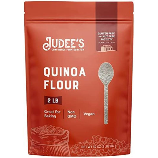 Judee's Quinoa Flour 2 lb - Made In USA, Non-GMO, Vegan - Great for Making Pancakes, Muffins, Pie Crusts, Quiches, and Breads - Made in a Dedicated Gluten-Free Facility