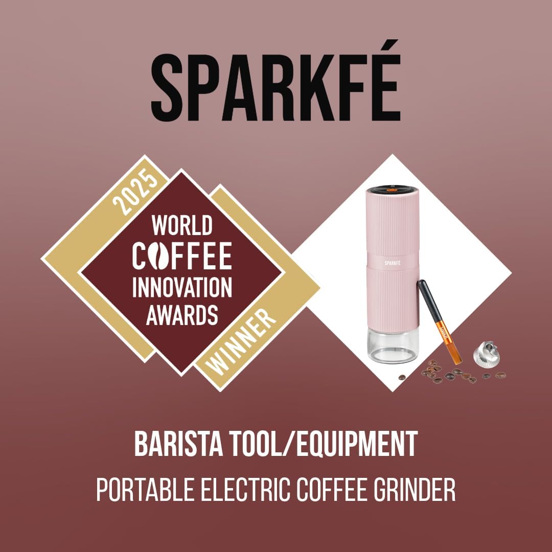 Portable Electric Coffee Grinder, Rechargeable Handheld Grinder with Stainless Steel Conical Burr, Adjustable Grind Settings, for Espresso, Moka, Pour Over, French Press, Cold Brew, Blushy