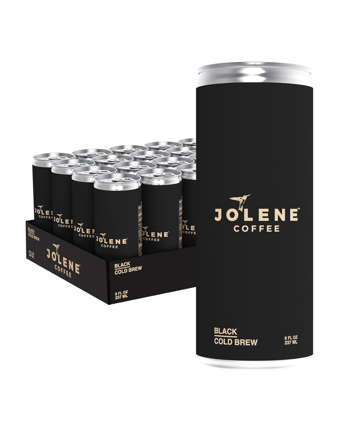 Jolene Coffee – Black Cold Brew | 8oz Cans | Smooth, Bold, Dairy-Free, Gluten-Free, Non-GMO (12 Cans, Black Cold Brew)