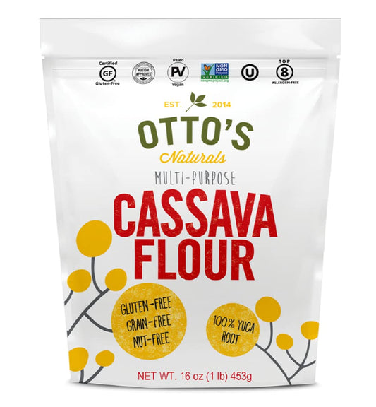 Otto's Naturals Multi-Purpose Cassava Flour, Non-GMO, Gluten-Free, Grain, Nut and Gum-Free, 1-to-1 Wheat Alternative, Paleo, AIP, 1 lb
