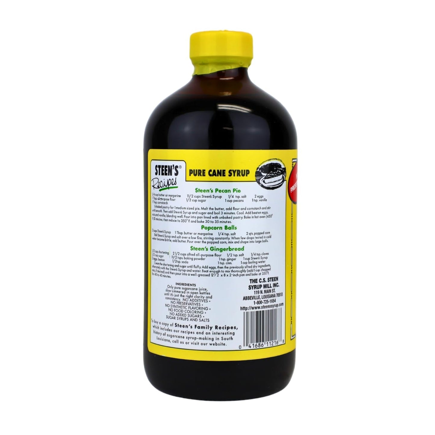 100% Pure Cane Syrup 16fl. Oz - No Additives - No Preservatives - Pure & Natural - Open Kettle - Louisiana's Trusted Brand for Over 100 Years - By Steen's (16 Fl Oz (Pack of 1))