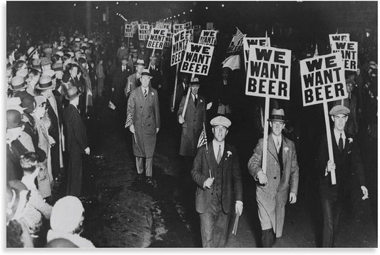 We Want Beer Signs Protesta Against Prohibition Art Print Vintage Poster Bar Black And White Decor Canvas Printing Poster, For Events, Restaurants, Hotels Wall Decor 16x24inch(40x60cm)