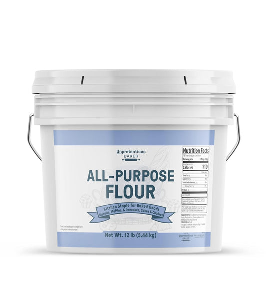 Unpretentious All Purpose Flour, 2 Gallon Bucket, Versatile Kitchen Staple, Food Storage