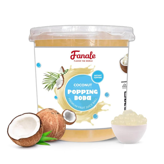 Fanale Popping Boba Pearls for Bubble Tea - 7 lb | Coconut Flavor | Bursting Boba Pearls Bubble | Fruit Juice Flavor for Shakes, Dessert, Smoothie