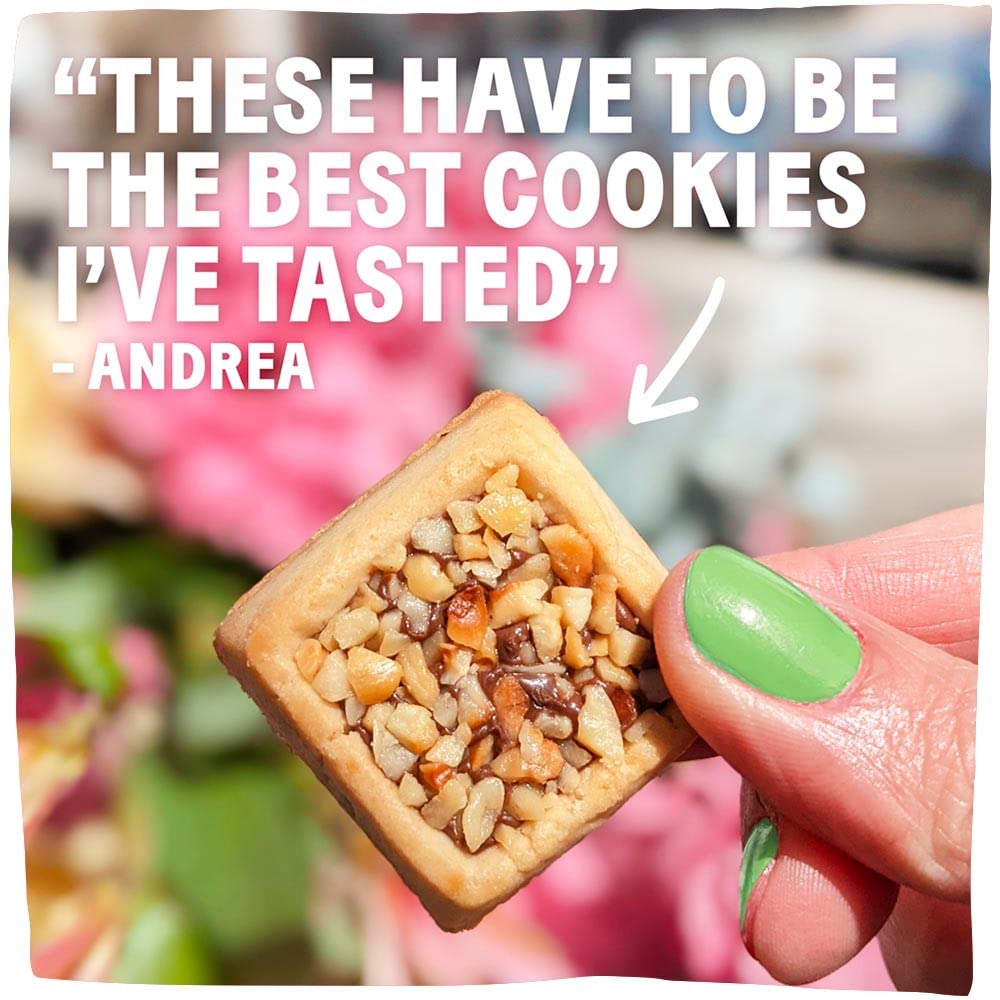 Michel et Augustin Cookies, Individually Wrapped Snacks, 3 Pack, Gourmet Milk Chocolate & Hazelnut Shortbread, 15 French Butter Cookies per bag