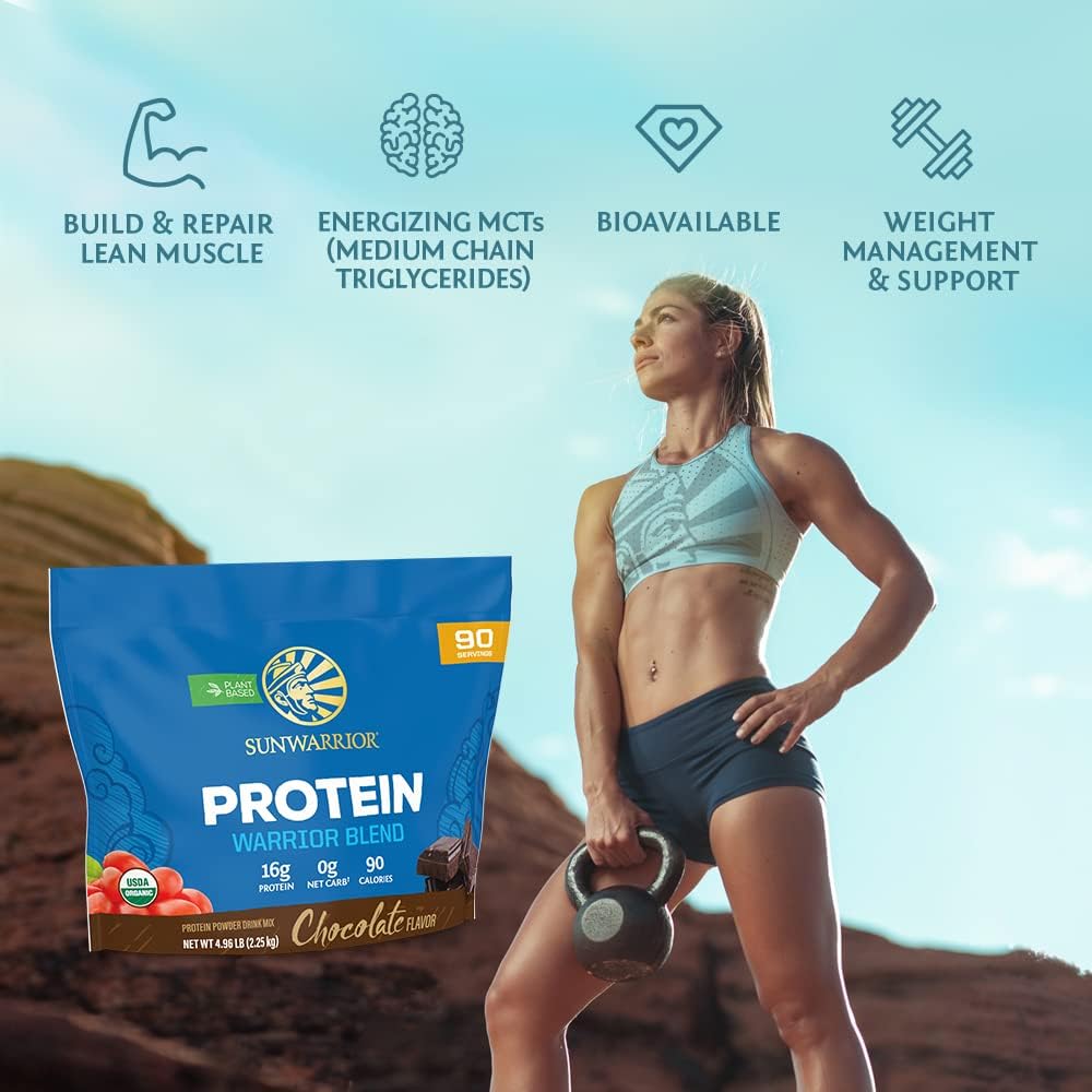 Organic Plant Based Protein Powder | Vegan Organic Protein Powder Chocolate Flavored with BCAA Amino Acids & Hemp Seed Pea Blend | Non-GMO Soy Dairy Filler & Gluten Free (Chocolate, 90 Servings)