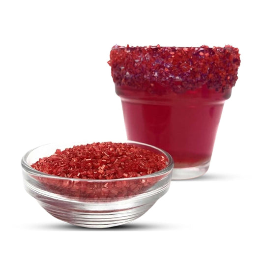 Snowy River Red, Cocktail & Margarita Sugar Rimmer - Vibrant Color Glass Rimming Sugar with Medium Crystal Texture - 8oz