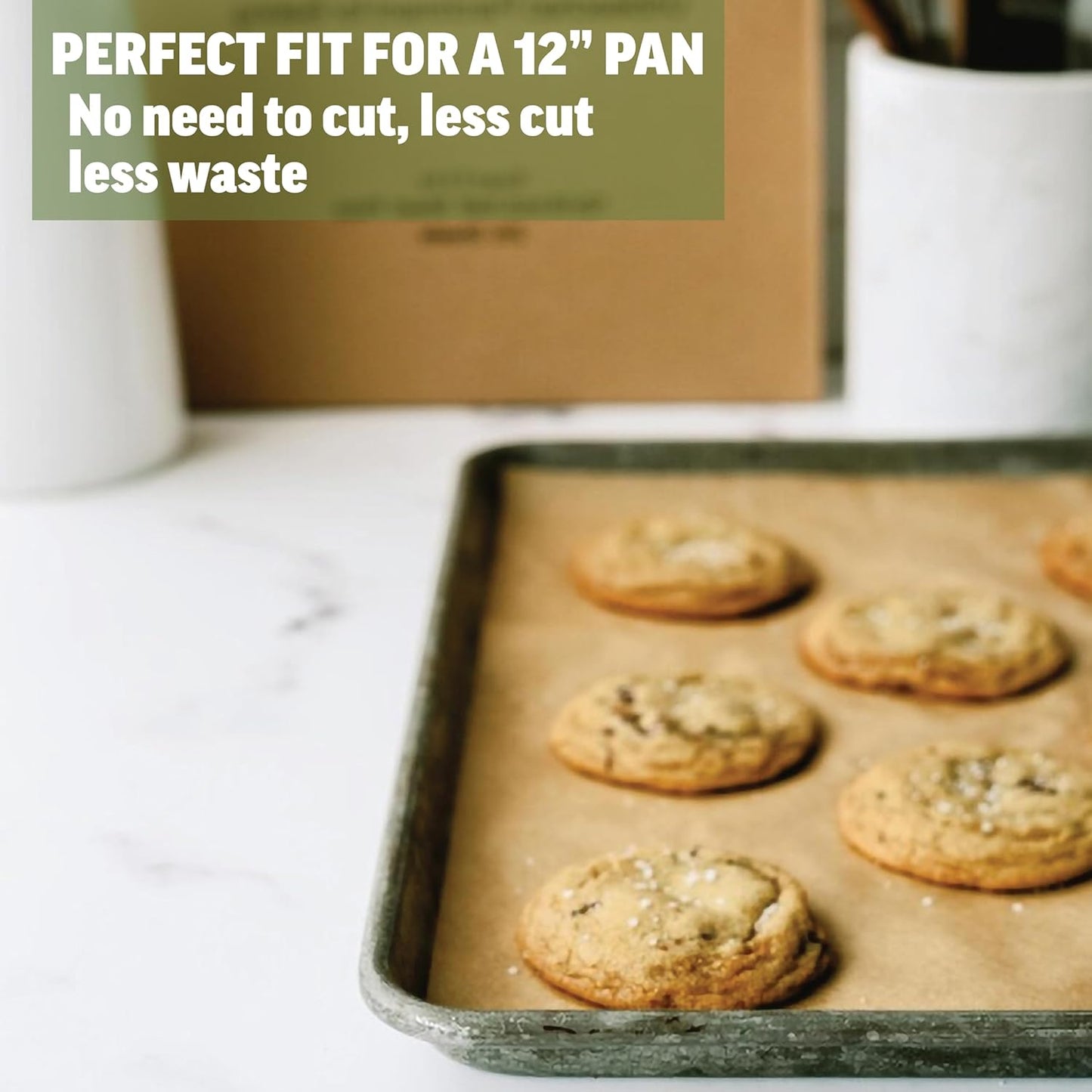 Zenlogy Parchment Paper Sheets 12x16 (500 sheets) for Baking - Unbleached Chlorine-free High Heat Non-Stick Pre-Cut Parchment Paper for Half Sheet Pans